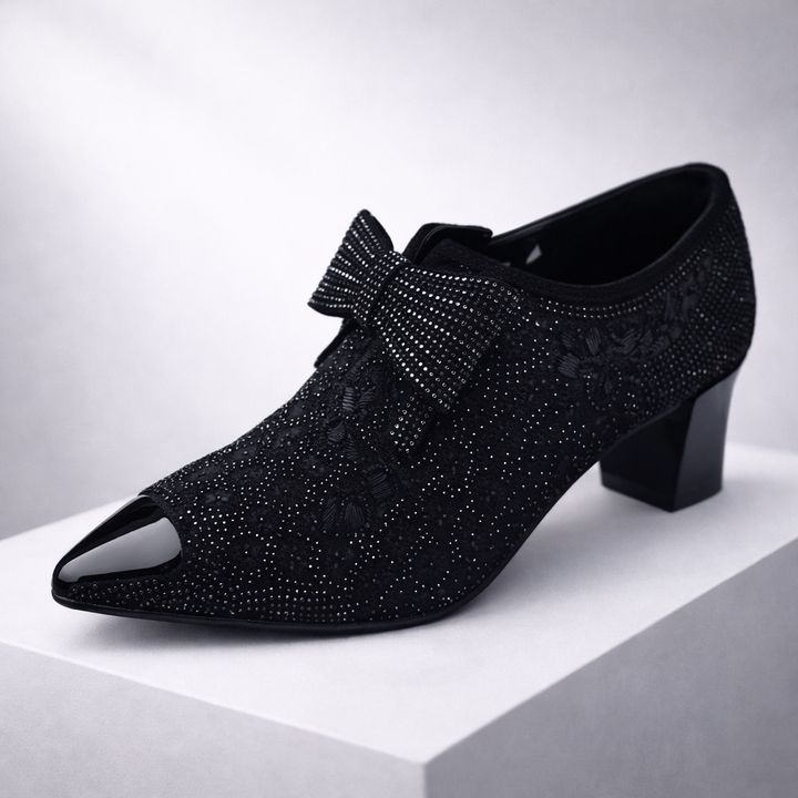 Women's Block Heels with Bow Accent | Savona