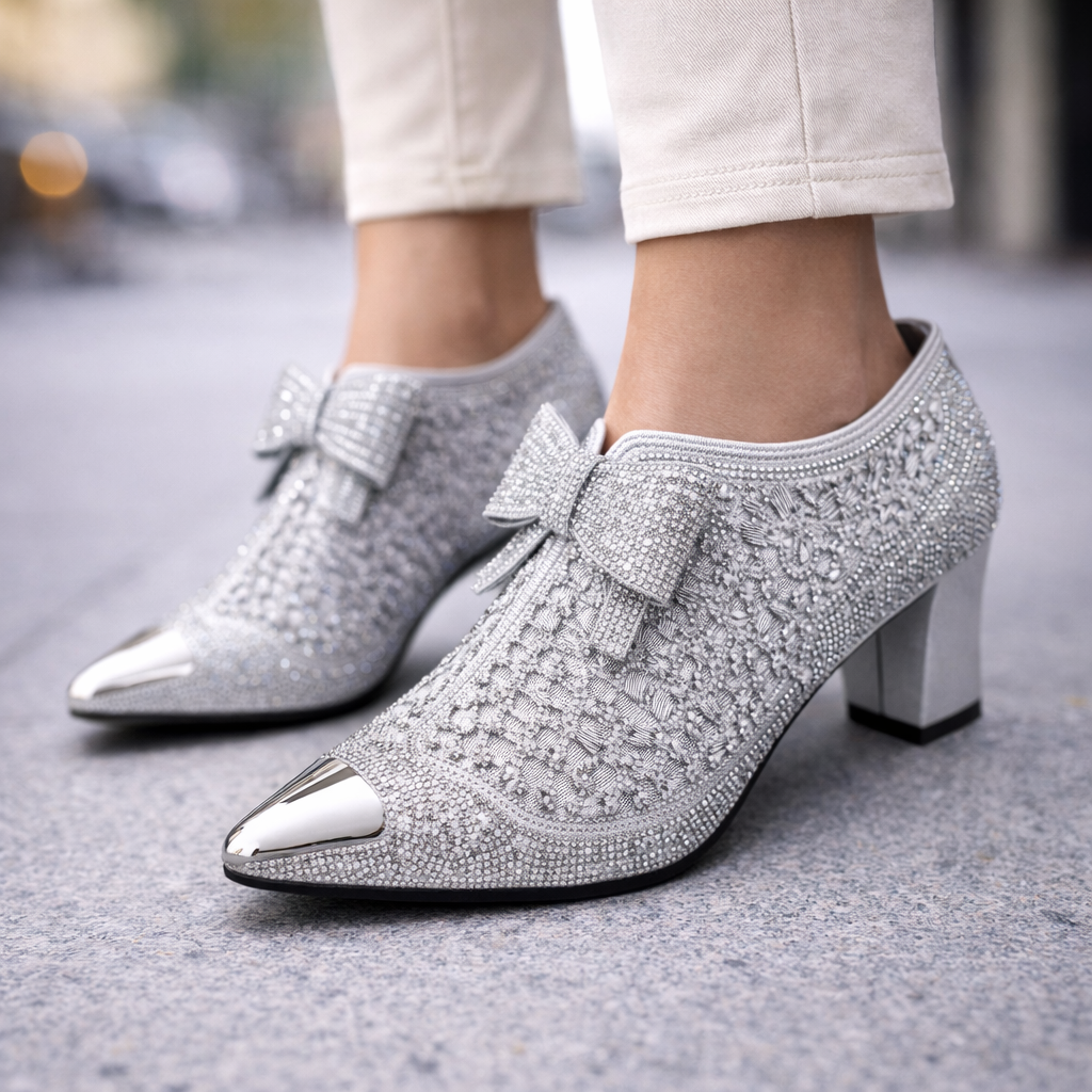 Women's Block Heels with Bow Accent | Savona
