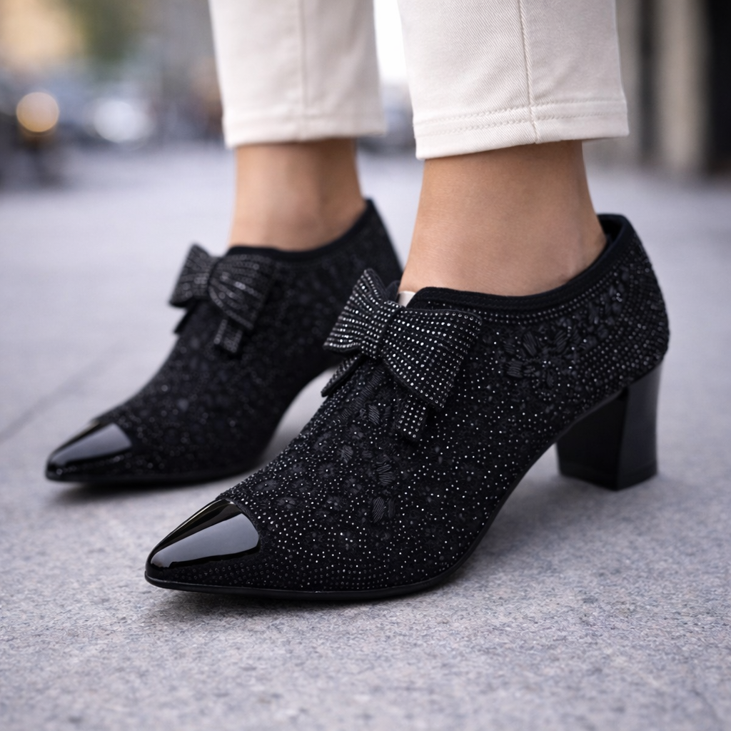 Women's Block Heels with Bow Accent | Savona