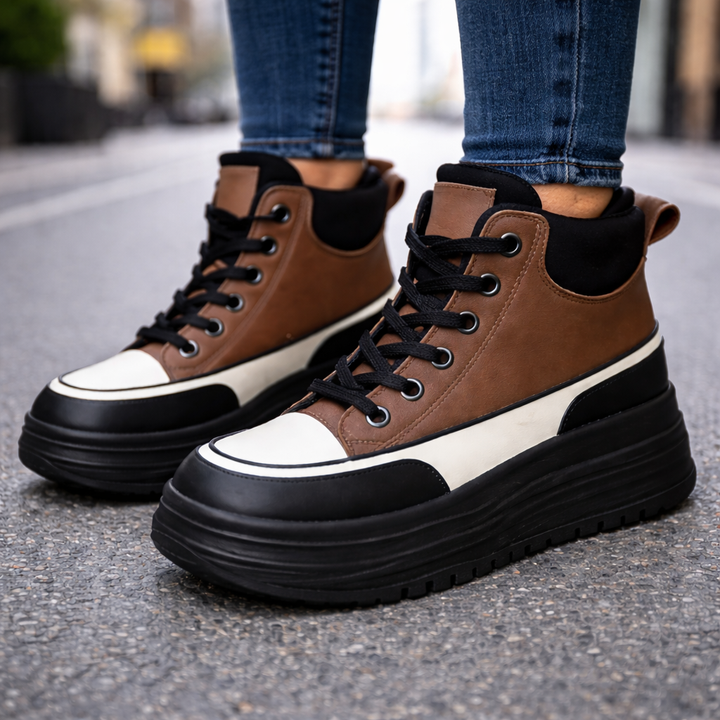 Women's Leather Orthopedic Platform Sneakers | Avona