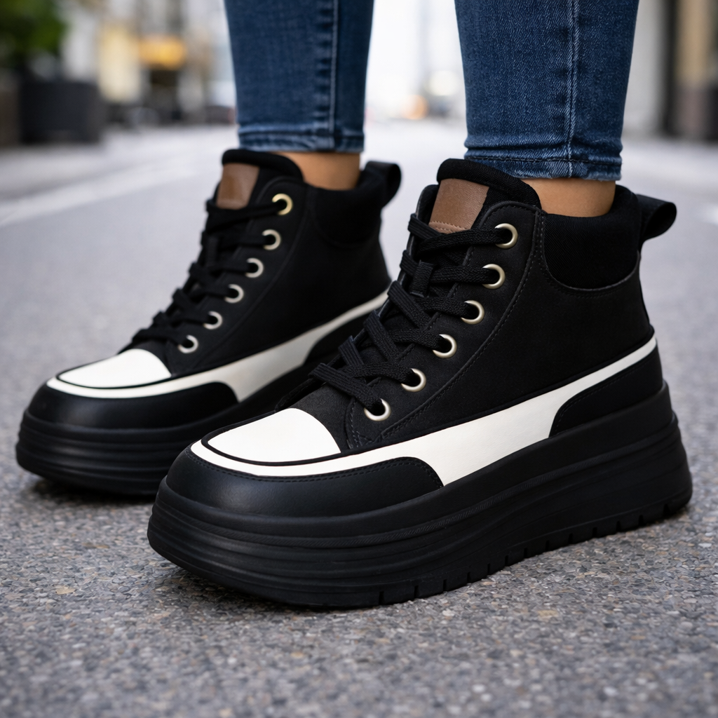 Women's Leather Orthopedic Platform Sneakers | Avona
