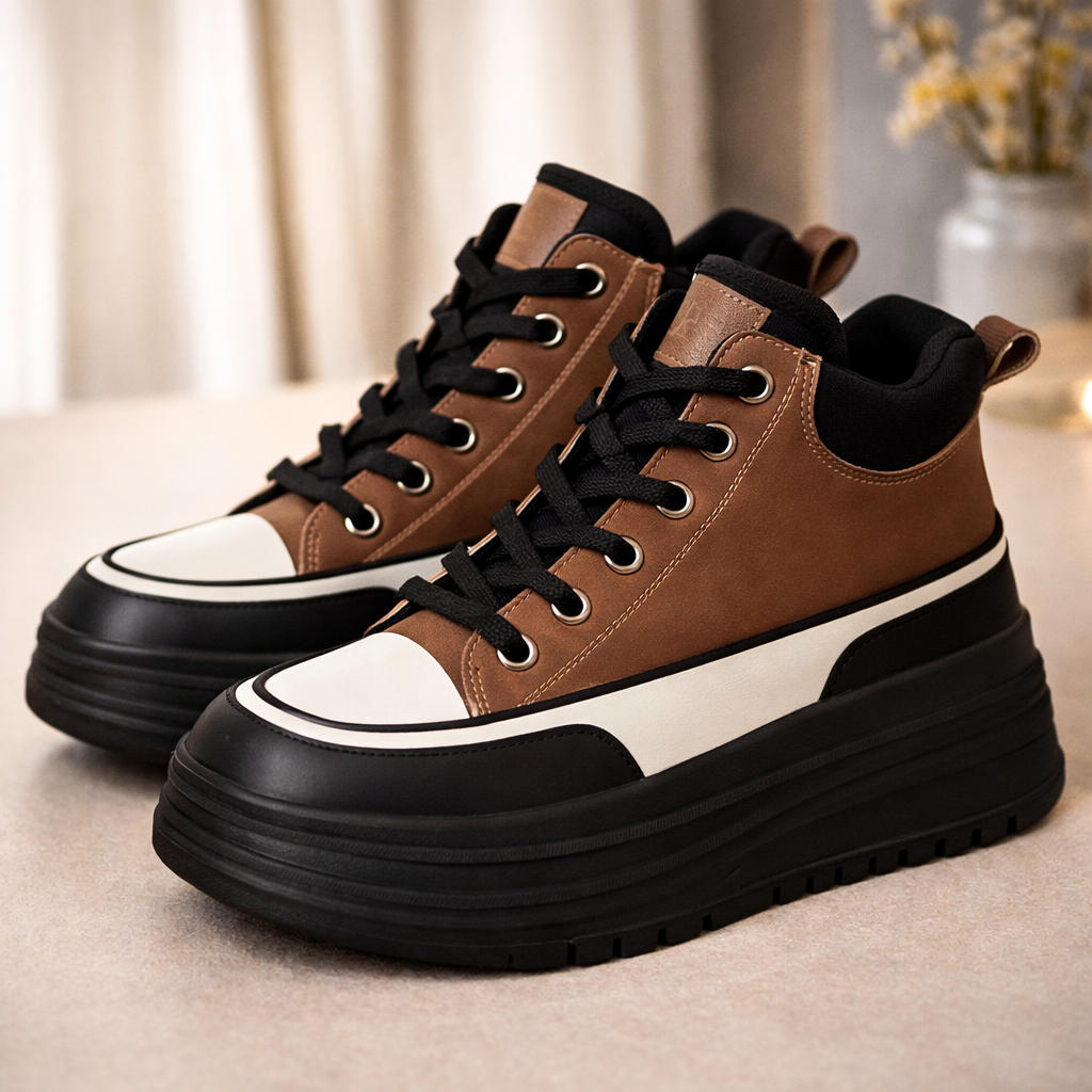Women's Leather Orthopedic Platform Sneakers | Avona