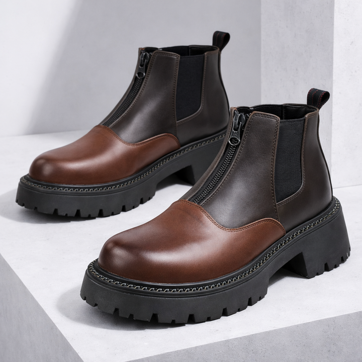 Men's Leather Boots with Zipper | Savoni