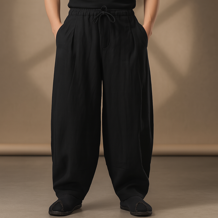 Linen Baggy Pants – Men's Drawstring Casual Trousers | Arden