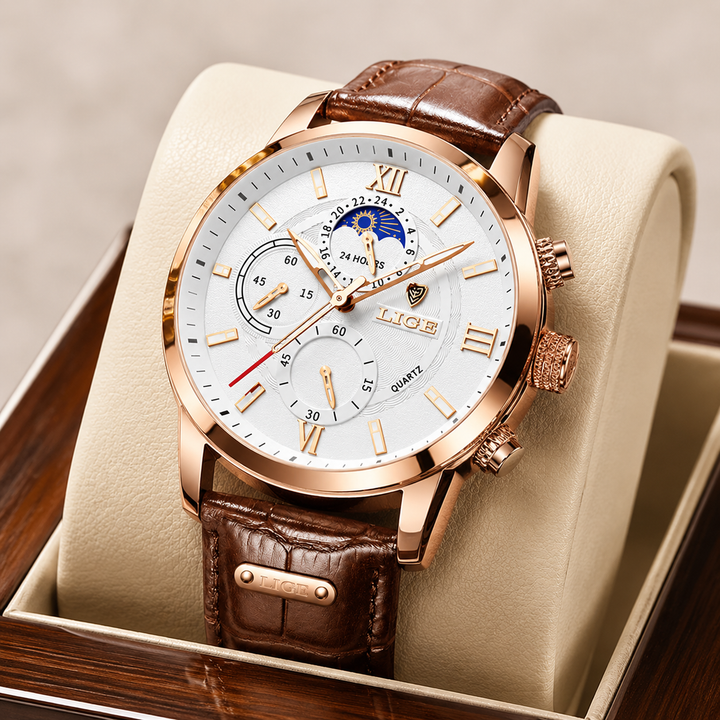 Savoni Men's Leather Chronograph Watch