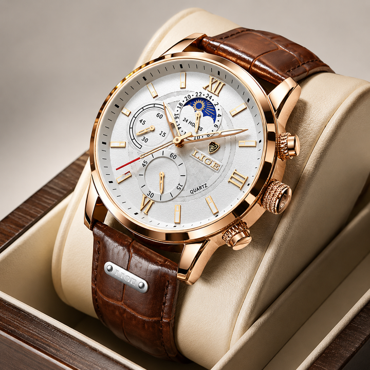 Savoni Men's Leather Chronograph Watch