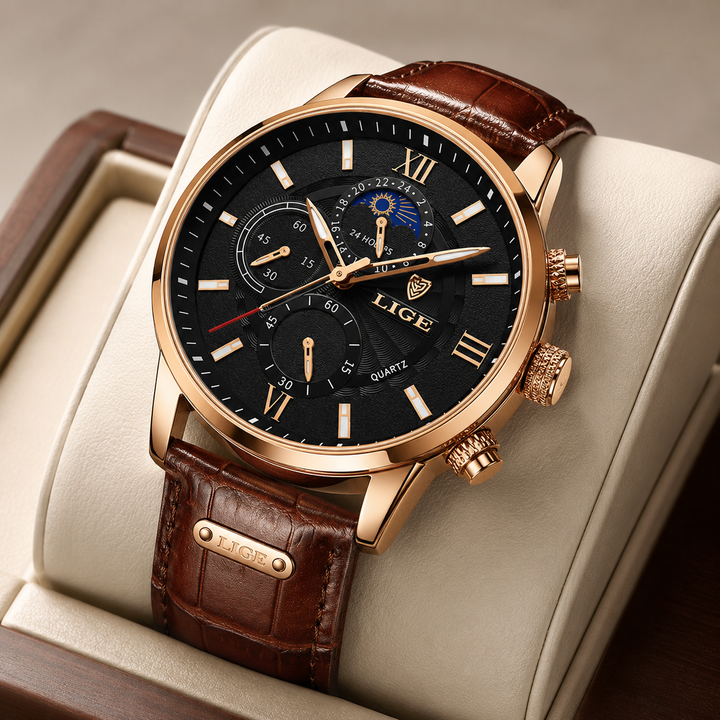 Savoni Men's Leather Chronograph Watch