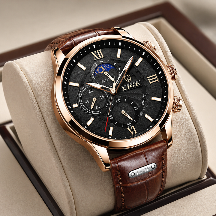 Savoni Men's Leather Chronograph Watch
