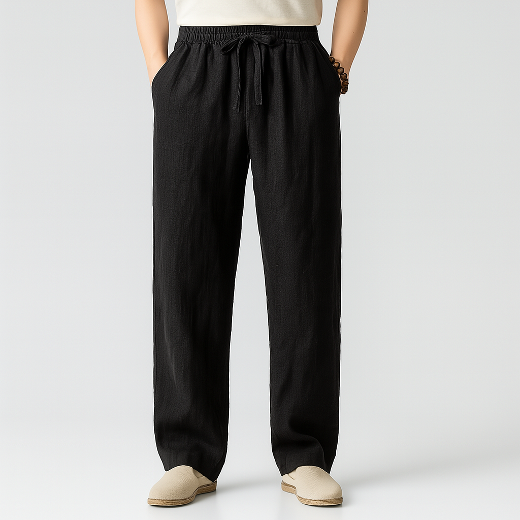 Linen Pants – Men's Drawstring Casual Trousers | Avani
