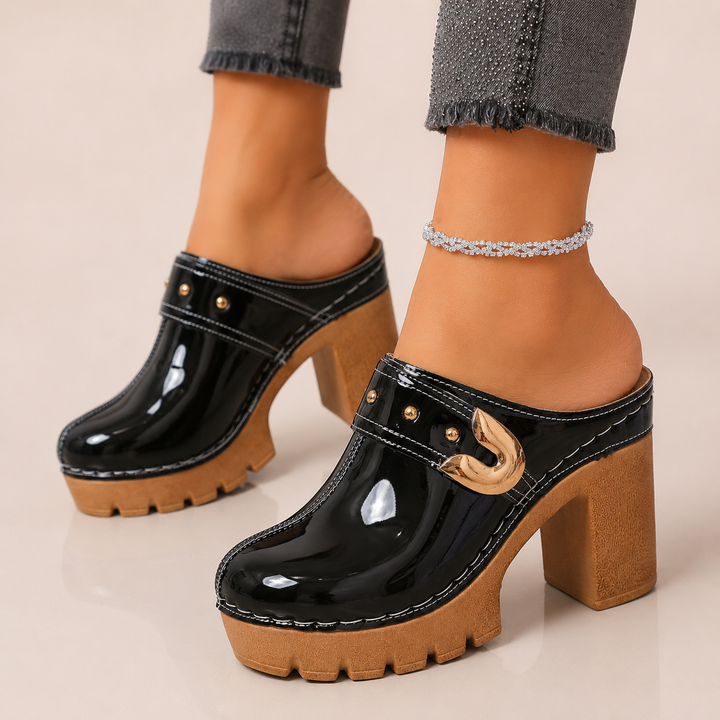Avelin Patent Leather Platform Heels
