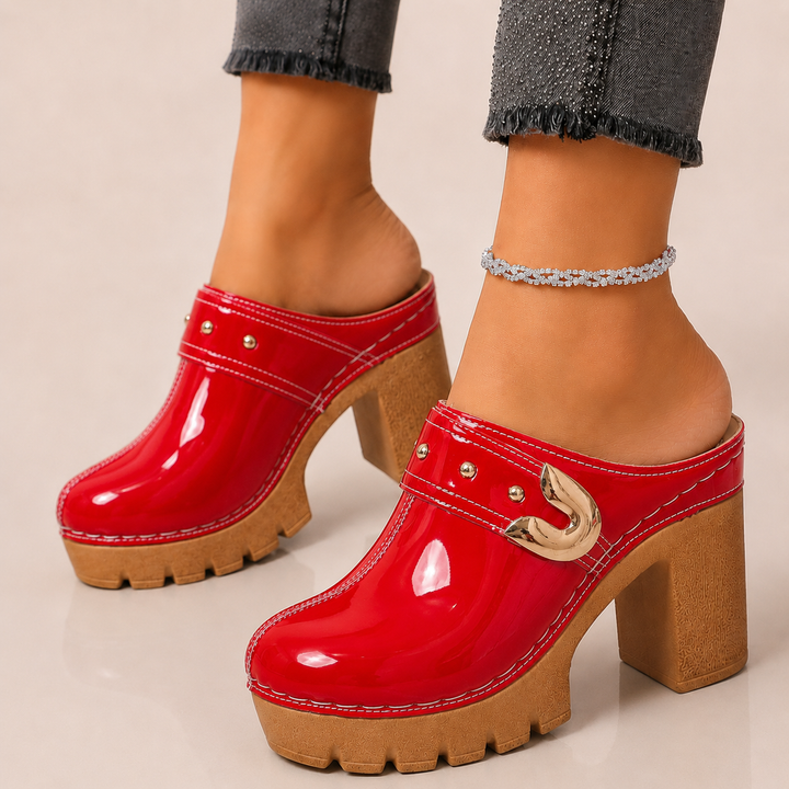 Avelin Patent Leather Platform Heels
