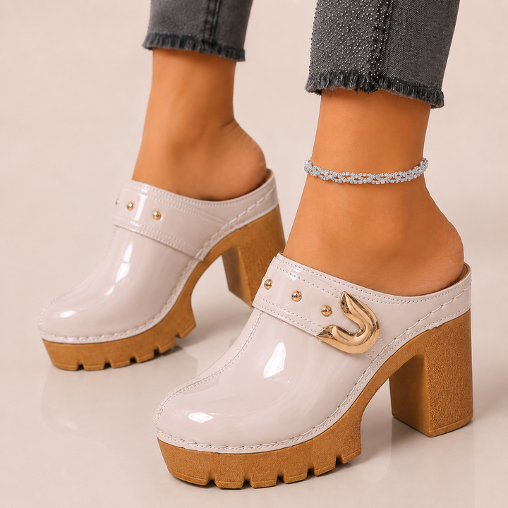 Avelin Patent Leather Platform Heels