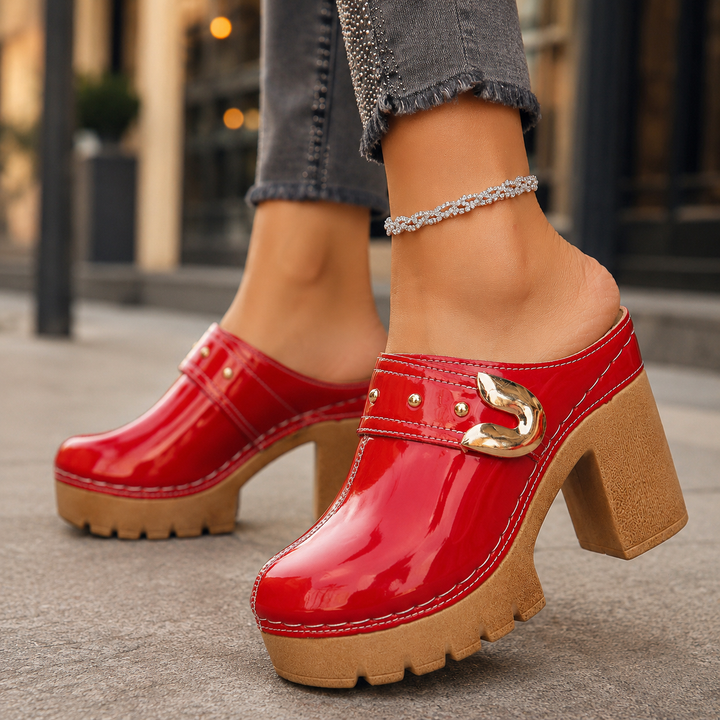 Avelin Patent Leather Platform Heels