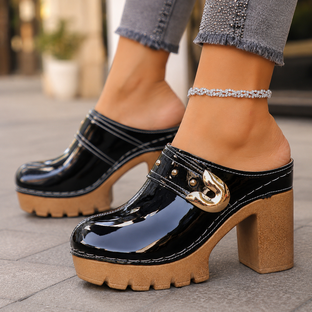 Avelin Patent Leather Platform Heels