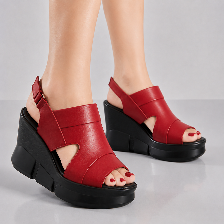 Avelin Leather Platform Sandals