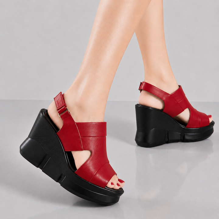 Avelin Leather Platform Sandals