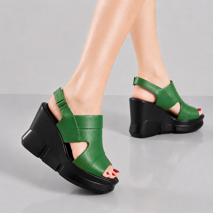 Avelin Leather Platform Sandals