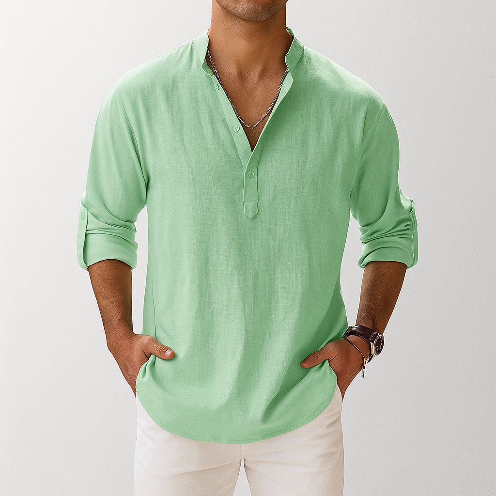 Linen Popover Shirt – Men's Casual Summer Shirt | Arden
