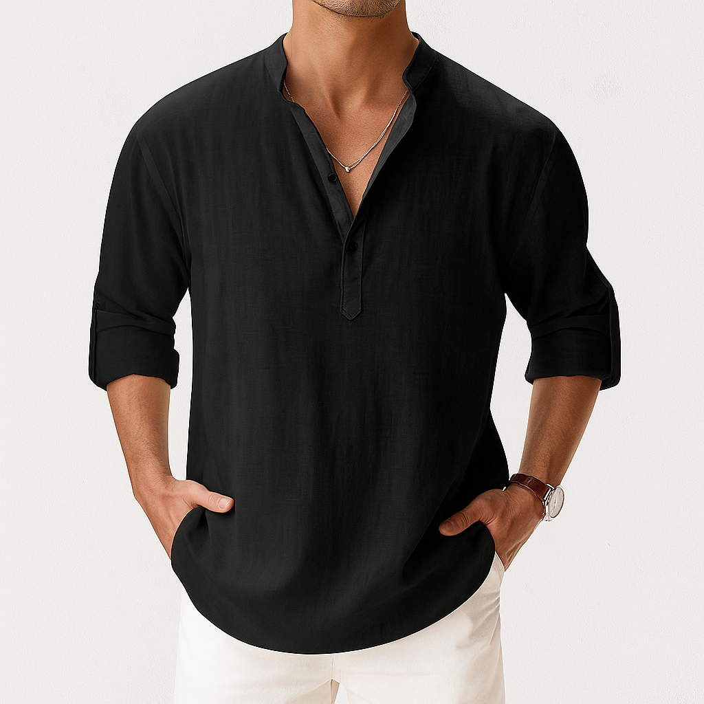 Linen Popover Shirt – Men's Casual Summer Shirt | Arden