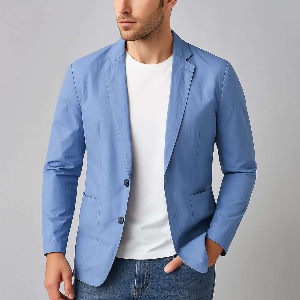 Nylon Button-Up Blazer – Men's Tailored Summer Jacket | Savoni