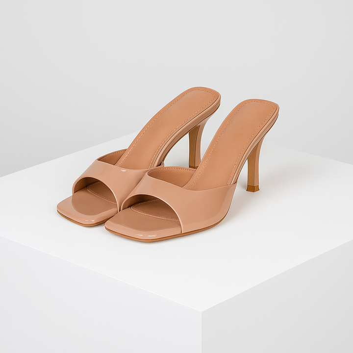 Square-Toe Mule Heels – Women's Open Toe Dress Heels | Savona