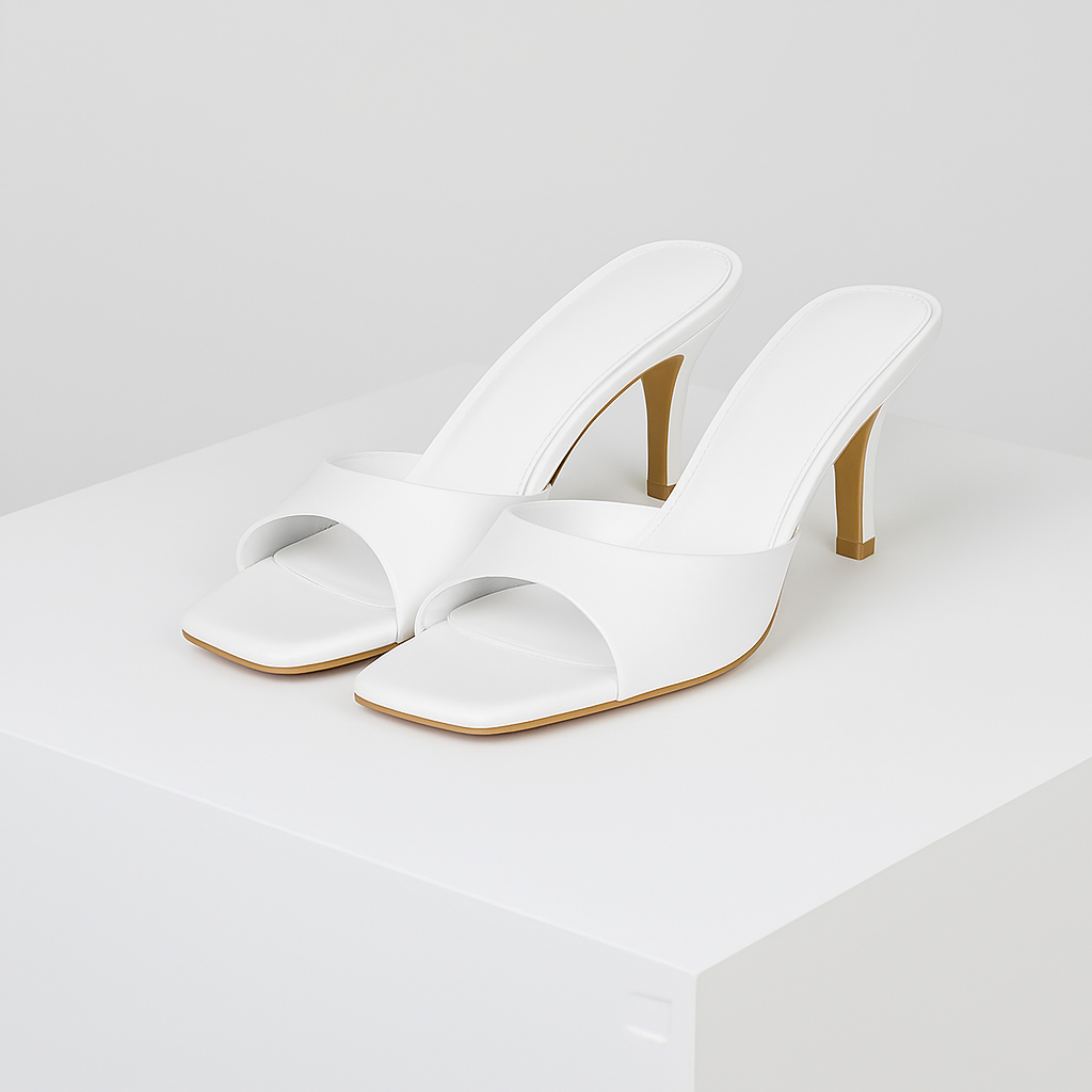 Square-Toe Mule Heels – Women's Open Toe Dress Heels | Savona