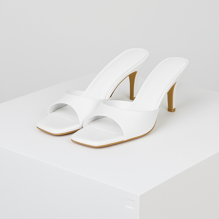 Square-Toe Mule Heels – Women's Open Toe Dress Heels | Savona