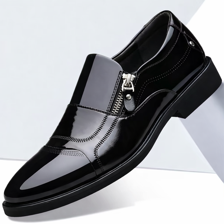Savonti Men's Leather Side-Zip Shoes