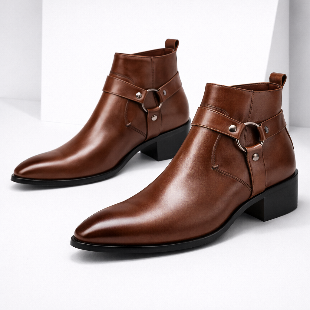 Savonti Men's Leather Harness Boots