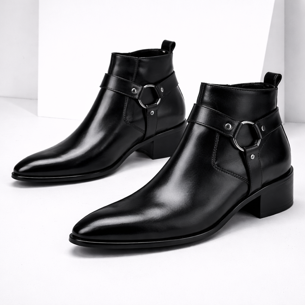 Savonti Men's Leather Harness Boots