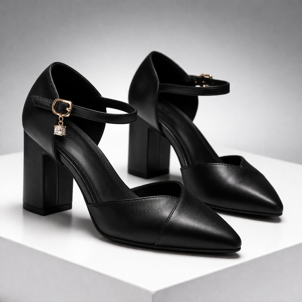 Leather Block Heel Pumps – Women's Pointed Toe Heels | Avelin