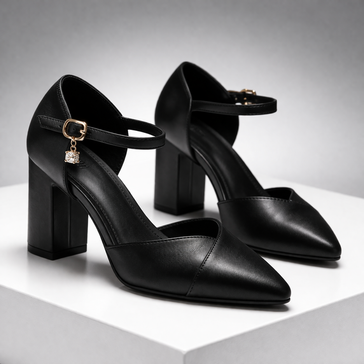 Leather Block Heel Pumps – Women's Pointed Toe Heels | Avelin