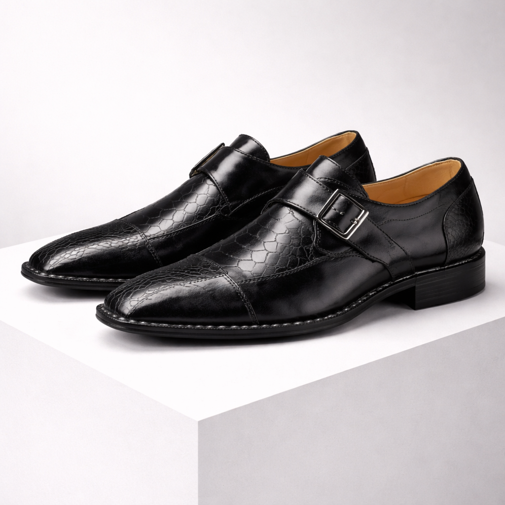 Savonti Monk Strap Leather Shoes