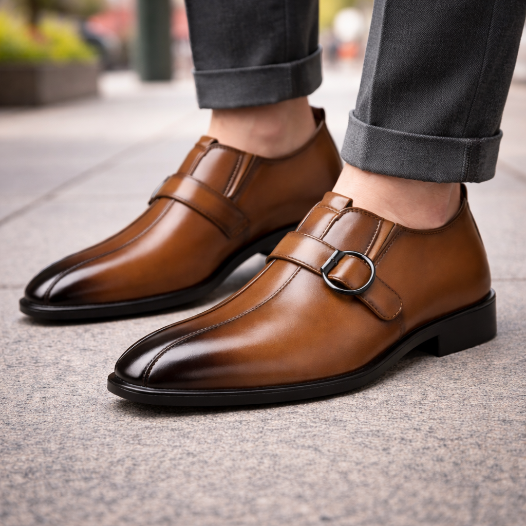 Savonti Monk Strap Leather Shoes