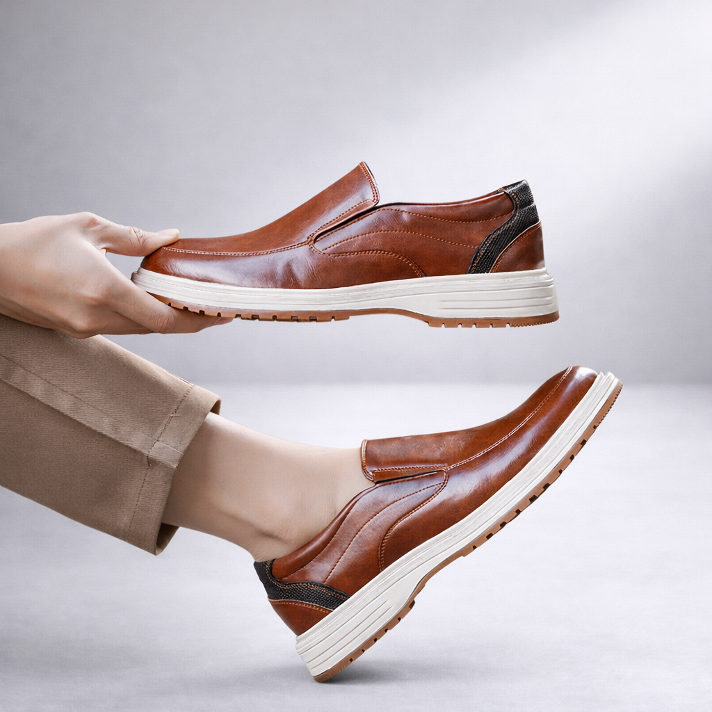 Savonti Men's Leather Slip-On Loafers