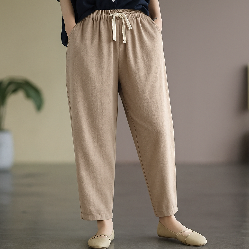Linen Pants – Women's Drawstring Casual Trousers | Savona