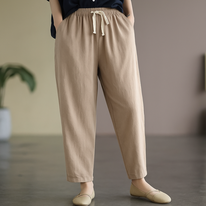 Linen Pants – Women's Drawstring Casual Trousers | Savona