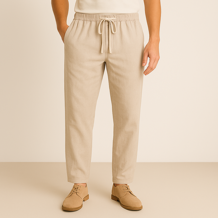 Linen Pants – Men's Casual Drawstring Trousers | Savoni