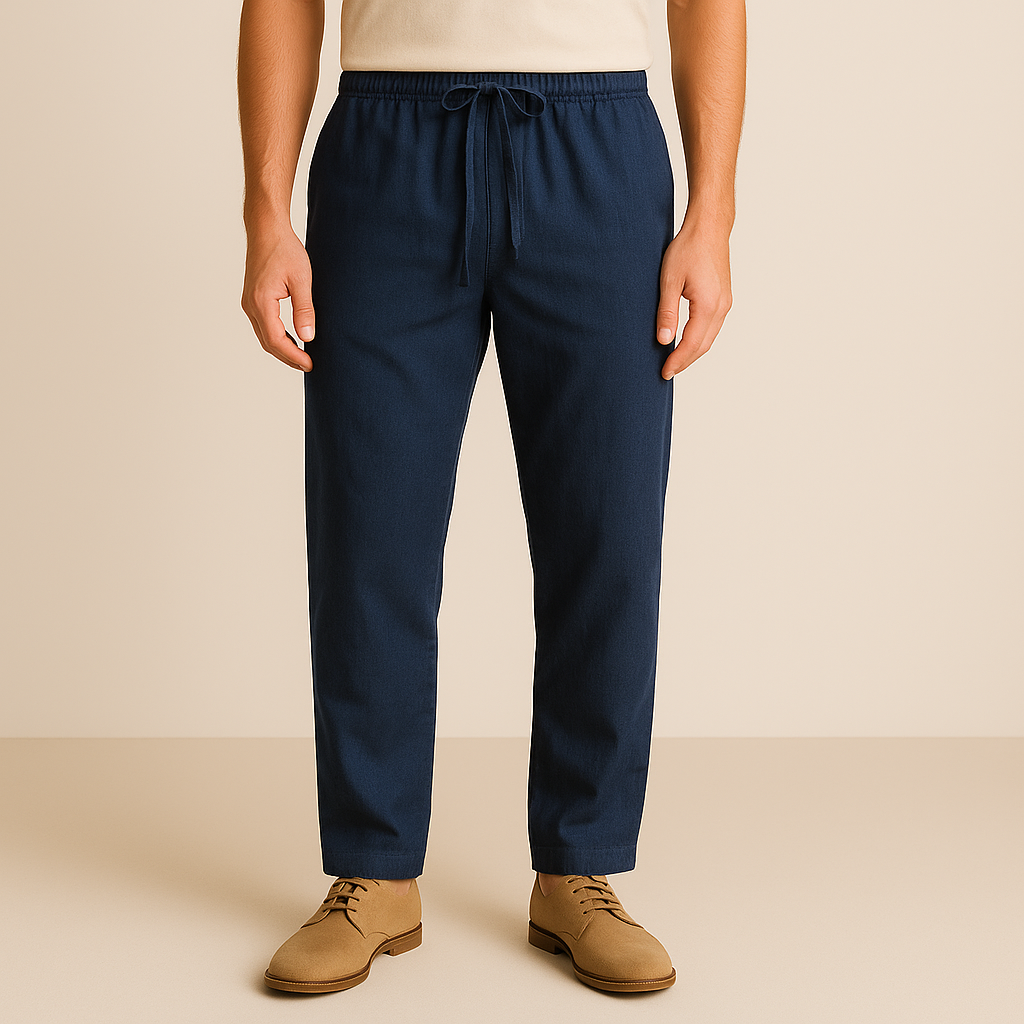 Linen Pants – Men's Casual Drawstring Trousers | Savoni
