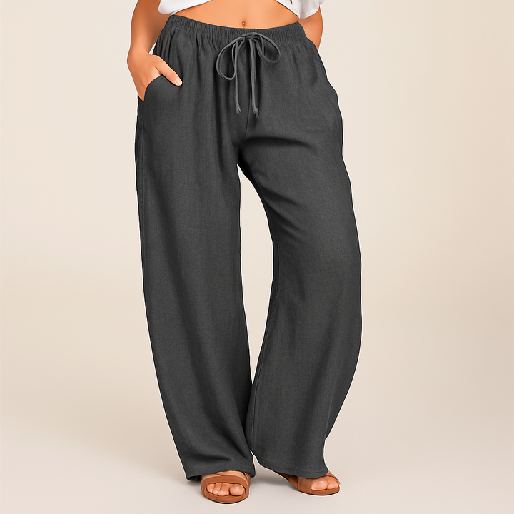 Linen Pants – Women's Drawstring Wide-Leg Trousers | Savona