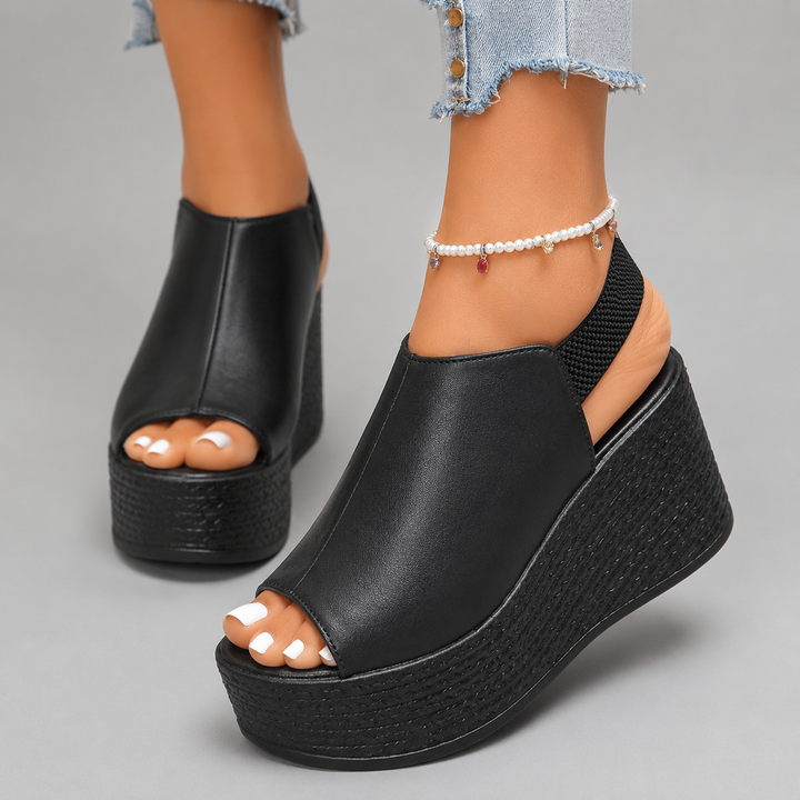 Avelin Leather Platform Sandals