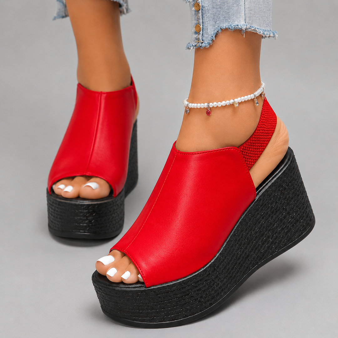 Avelin Leather Platform Sandals