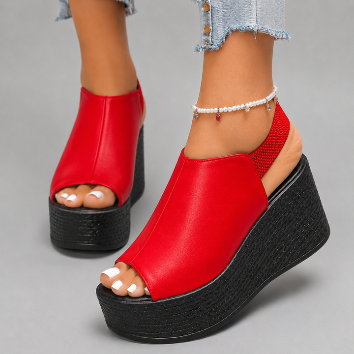 Avelin Leather Platform Sandals