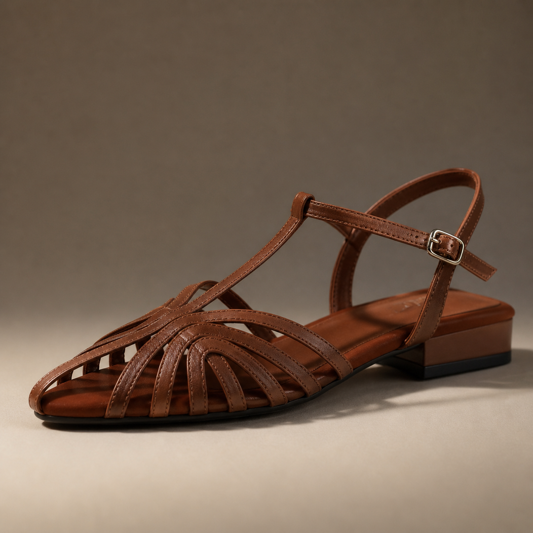 Savona Leather Woven Strap Sandals