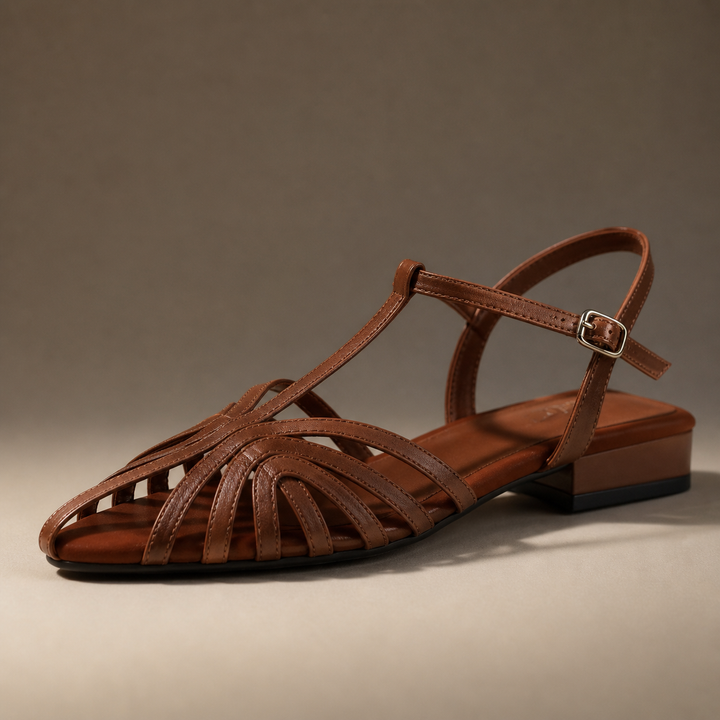 Savona Leather Woven Strap Sandals