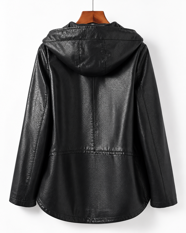 Avana Genuine Leather Hooded Jacket