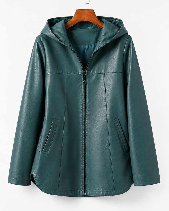 Avana Genuine Leather Hooded Jacket