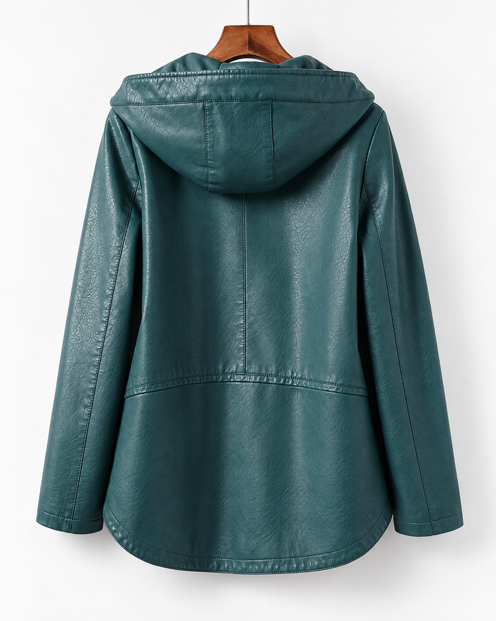 Avana Genuine Leather Hooded Jacket