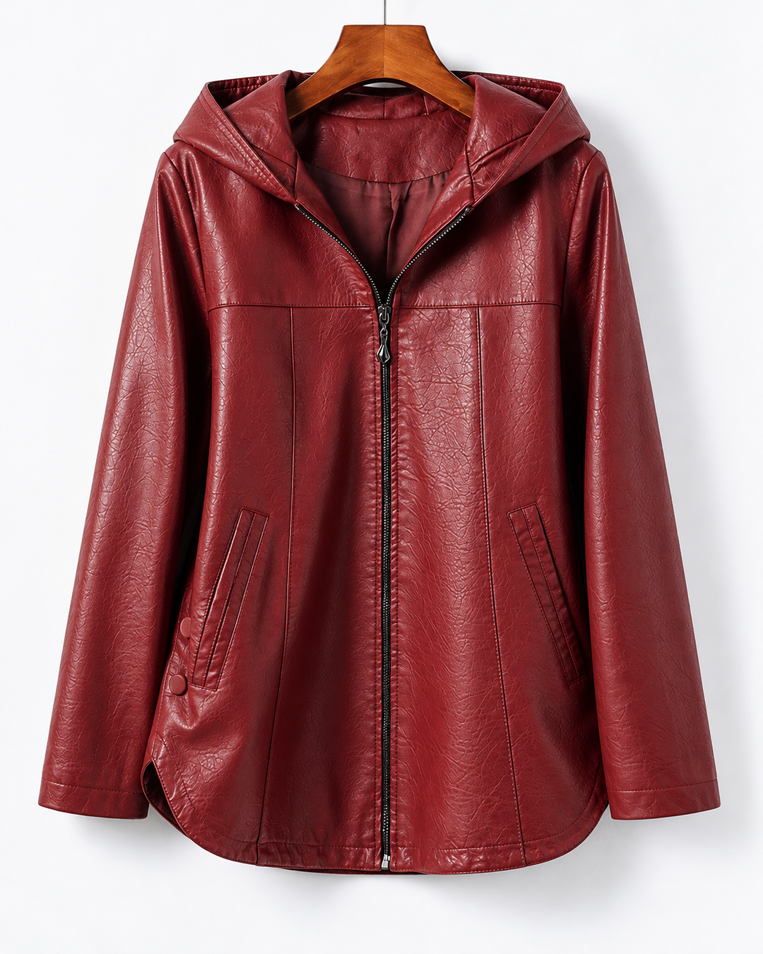 Avana Genuine Leather Hooded Jacket