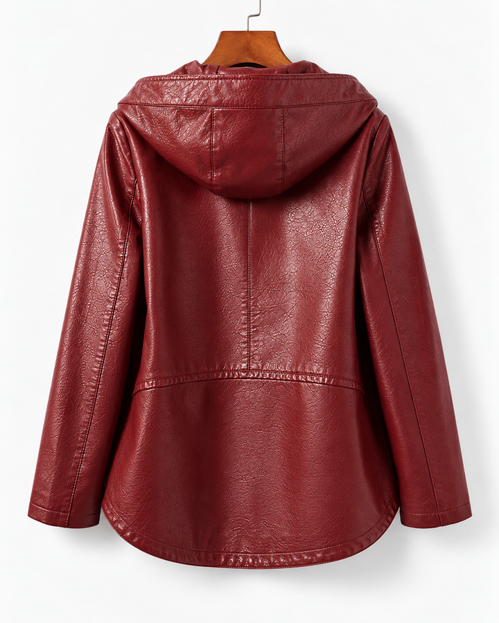 Avana Genuine Leather Hooded Jacket